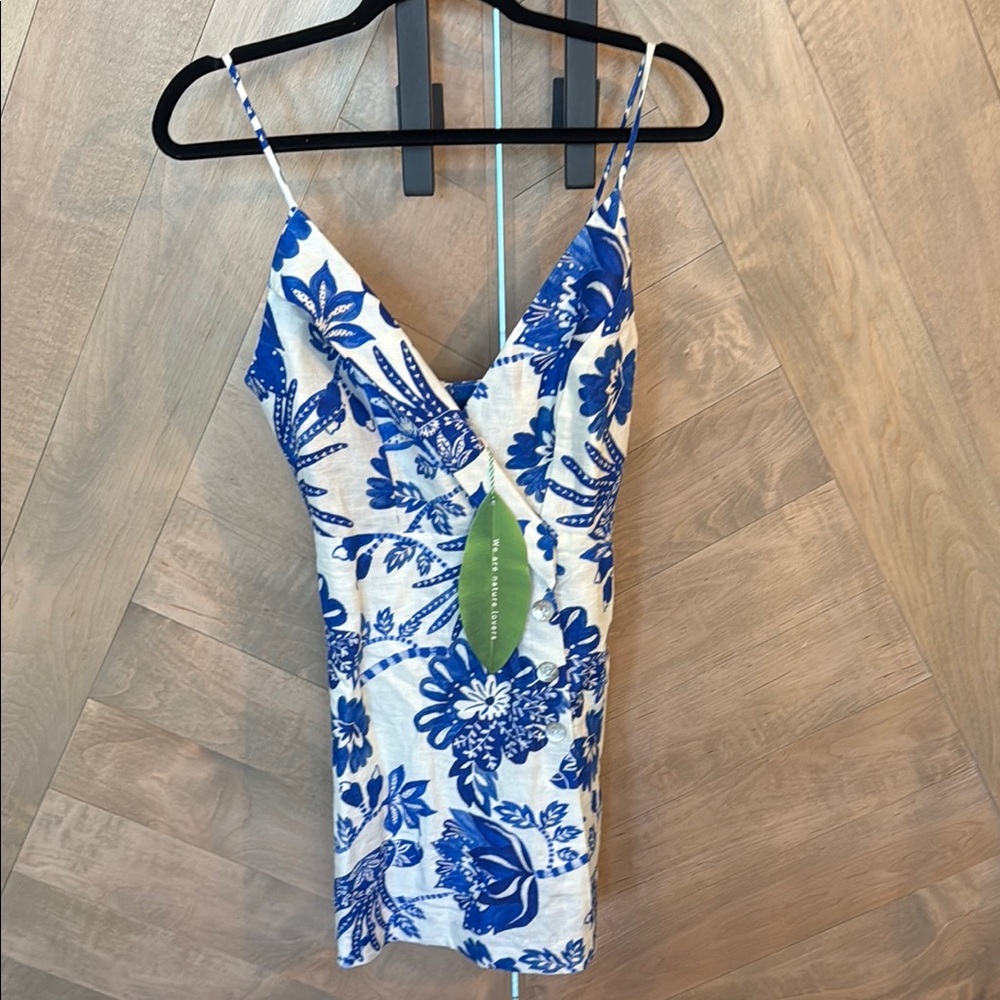 FARM Rio Blue and White Floral Dress
